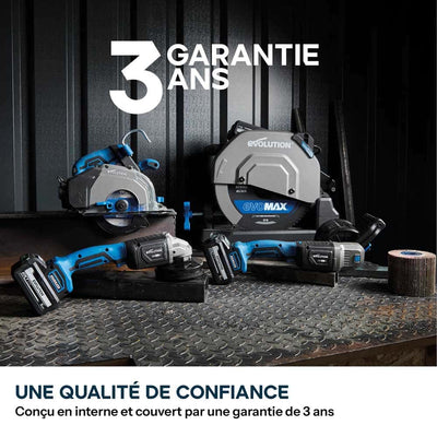 Scie à tronçonner sans fil de 355mm Evolution S355CPS-Li pour la coupe du métal, avec moteur brushless et lame EvoMax