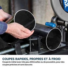 Scie à tronçonner sans fil de 355mm Evolution S355CPS-Li pour la coupe du métal, avec moteur brushless et lame EvoMax