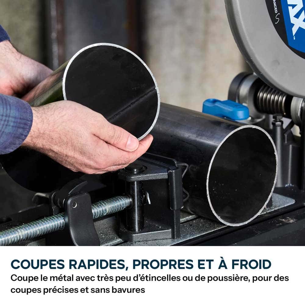 Scie à tronçonner sans fil de 355mm Evolution S355CPS-Li pour la coupe du métal, avec moteur brushless et lame EvoMax