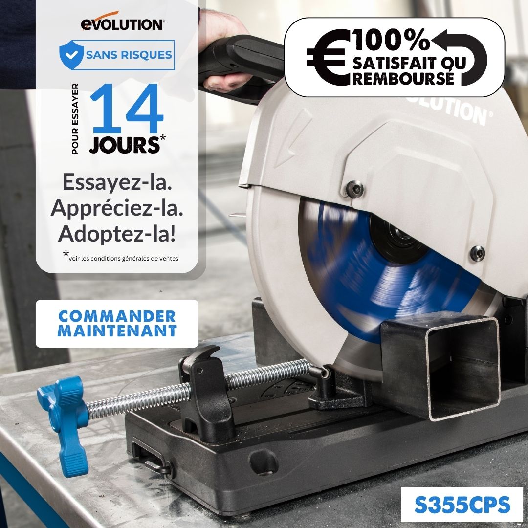 Pack Evolution : Scie à tronçonner 355mm Evolution S355CPS avec 4 lames