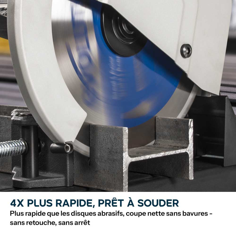 Scie à tronçonner de 355mm Evolution S355CPSL pour métaux avec lame TCT pour acier
