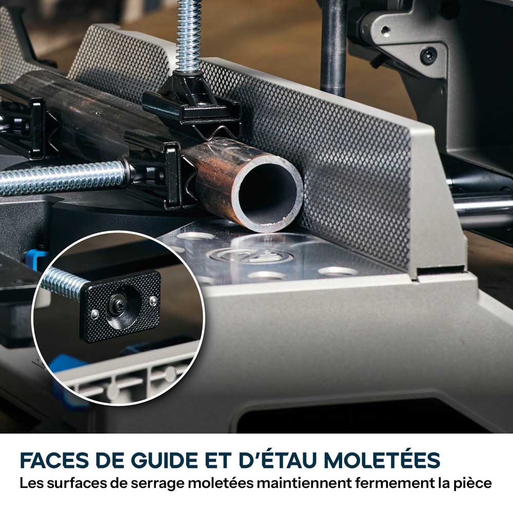 Scie à onglet 355mm Evolution S355MCS-G2 pour la découpe du métal + Support mobile pliable tout-terrain à vérin
