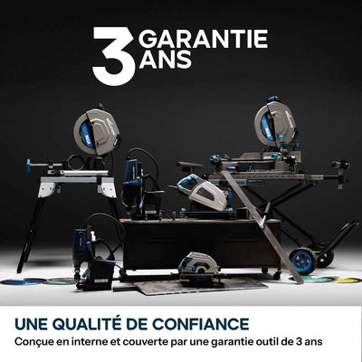 Scie à onglet 355mm Evolution S355MCS-G2 pour la découpe du métal + Support mobile pliable tout-terrain à vérin