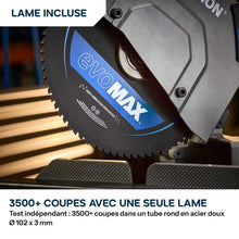 Scie à onglet 355mm Evolution S355MCS-G2 pour la découpe du métal + Support mobile pliable tout-terrain à vérin
