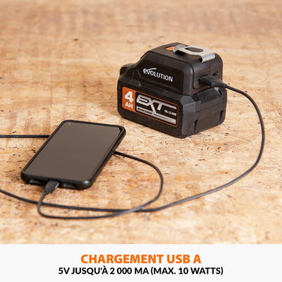 Chargeur USB et lumière LED pour batterie Evolution