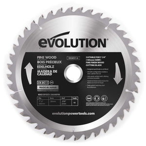 Lame expert pour bois TCT 185mm Evolution 40 dents alésage 20mm pour scie circulaire