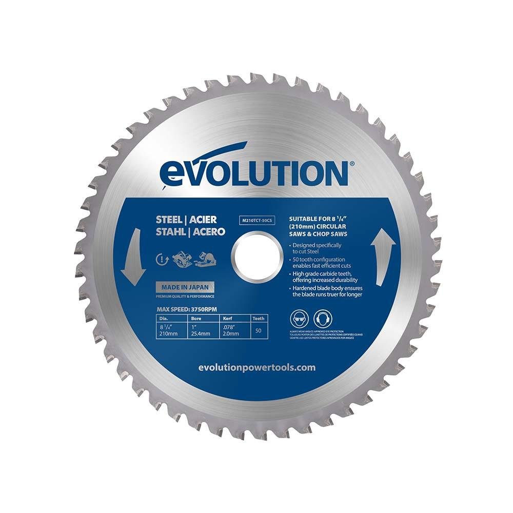 Evolution Lame acier doux 210mm (alésage 25,4mm, 50 dents) — Evolution  Power Tools SAS