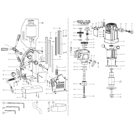 Evolution EVOMAG42 Perceuse magnétique - Pièces détachées (Corps principal)