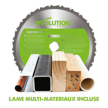 Scie à onglet électrique 255mm Evolution F255SMS avec lame multi-matériaux TCT