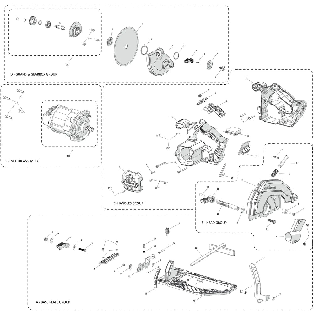 R165CCS-LI Scie circulaire sans fil Pièces détachées