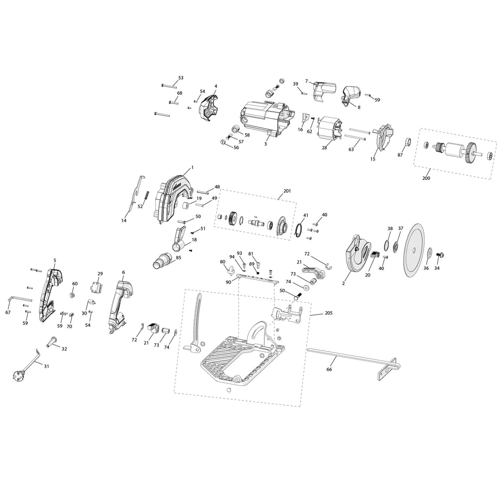 R185CCS Scie Circulaire Pièces détachées