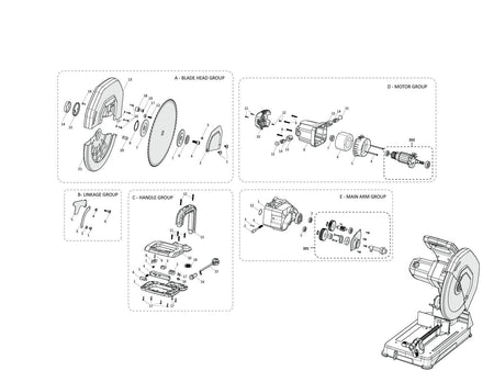 Evolution S355CPS Scie à tronçonner - Pièces détachées (Tête Section)