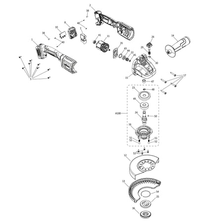 S125AGR-Li Meuleuse d'angle de sans fil Pièces détachées