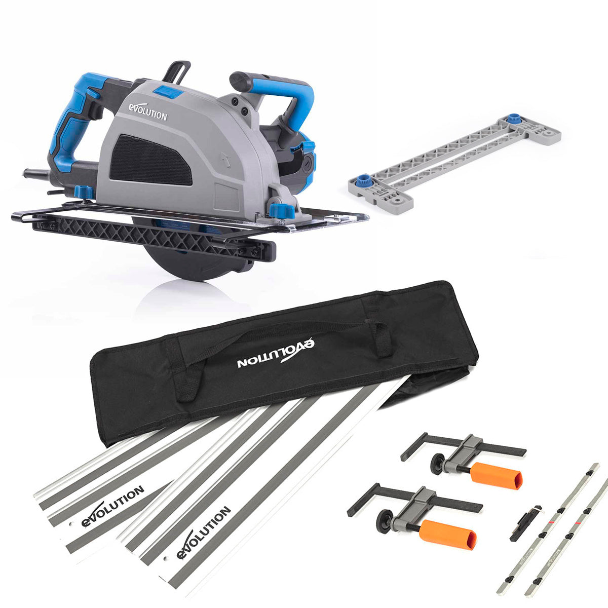 Pack Evolution : Scie circulaire 210mm Evolution S210CCS pour la découpe du métal avec guide de coupe 1.4m ST1400-G2