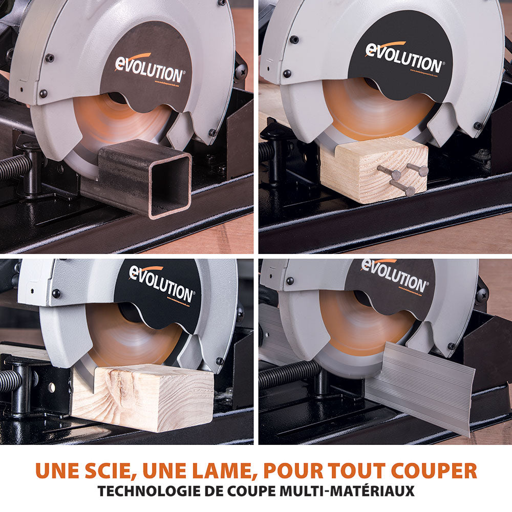 Scie à tronçonner 185mm Evolution RAGE4 avec Lame multi-matériaux TCT