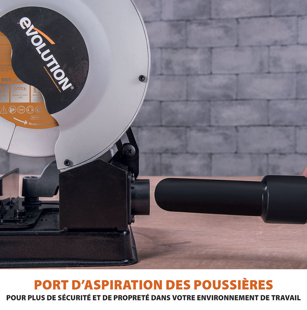 Scie à tronçonner 185mm Evolution RAGE4 avec Lame multi-matériaux TCT