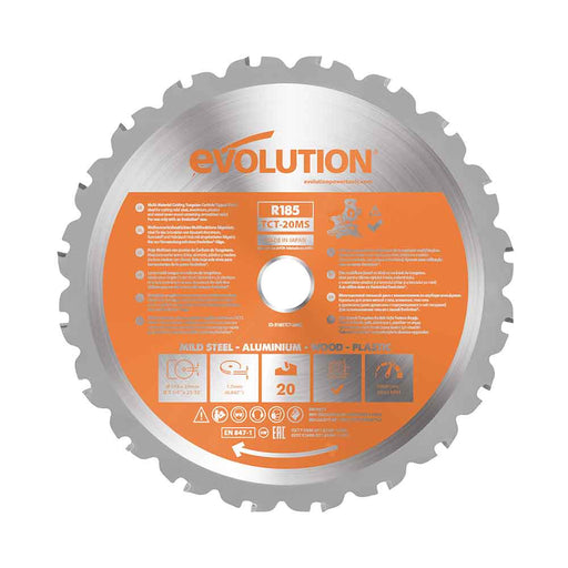 Evolution 185mm Multi-Material Cutting 20T Blade (Mitre Saws Only) - Evolution Power Tools UK