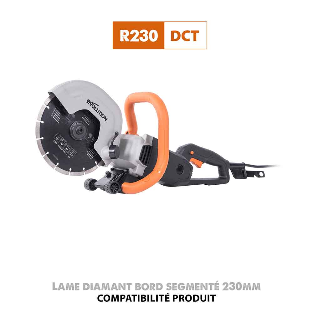 Disque diamant segmenté 230mm alésage 22,2mm Evolution pour scie à béton