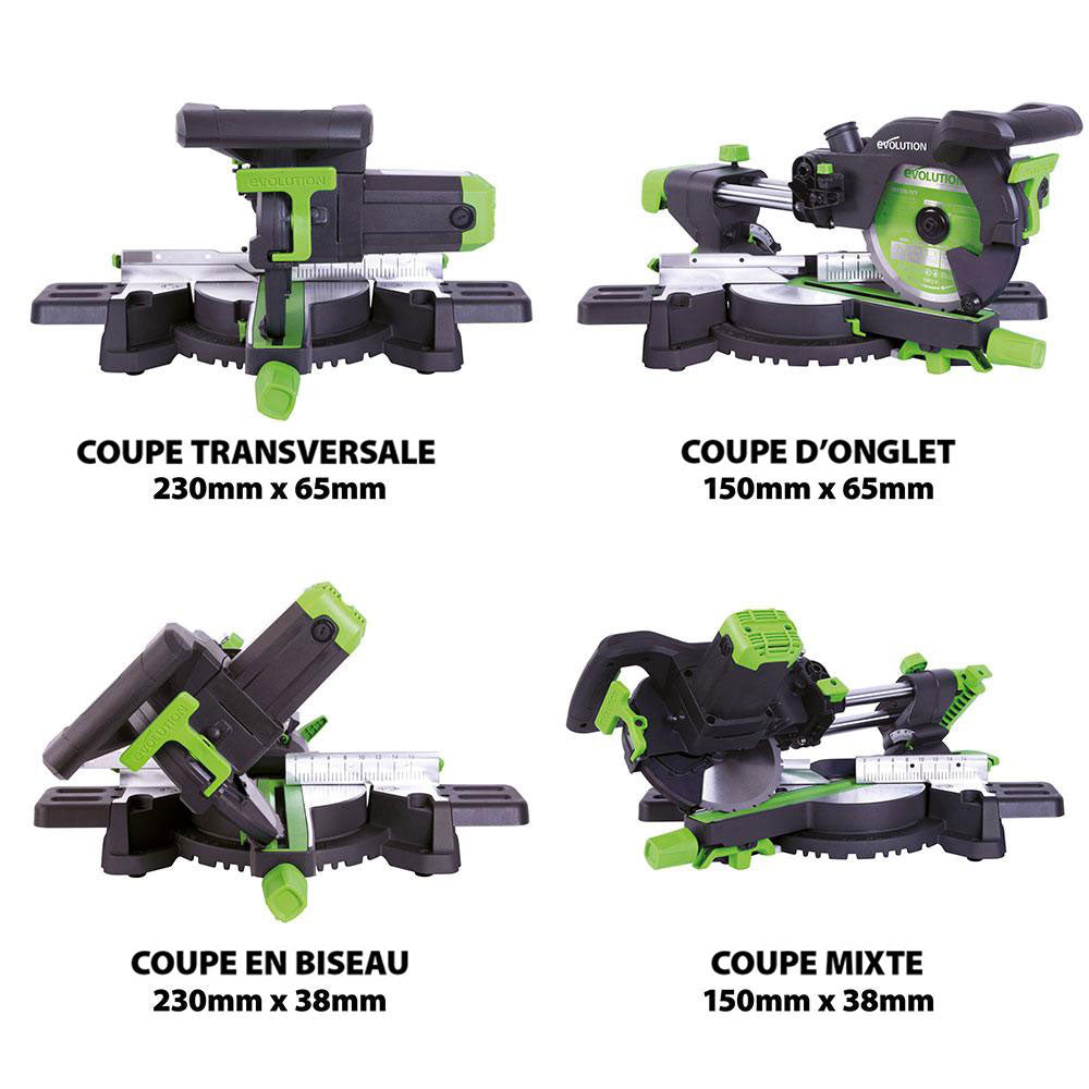 Pack Evolution : Scie à onglet électrique 210mm F210SMS avec lame multi-matériaux TCT + Support