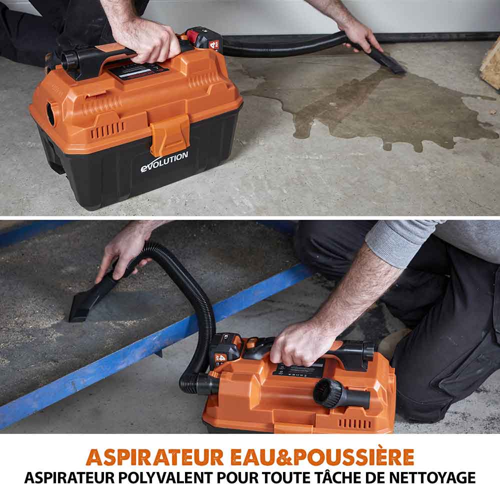 Aspirateur sans fil 11L Evolution R11VAC-Li pour déchets secs et humides sans batterie ni chargeur