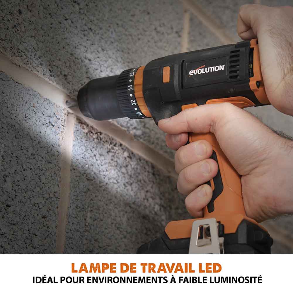 Perceuse-visseuse sans fil Evolution R13CMB-Li avec batterie 2Ah et chargeur