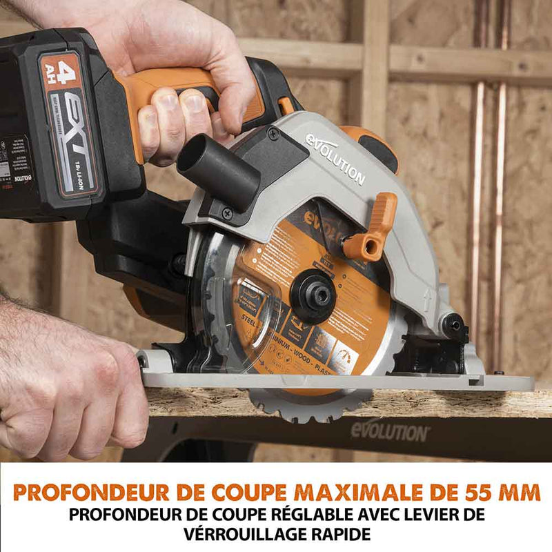 Scie Circulaire Sans Fil 21V - Avec Batterie 3.0Ah Et Chargeur - Pour Bois, Métal, Plastique