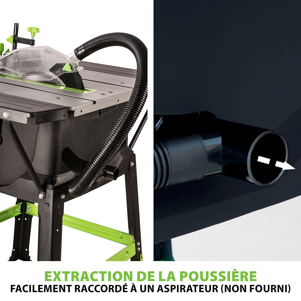 Scie sur table 255mm Evolution FURY5-S avec Lame multi-matériaux TCT