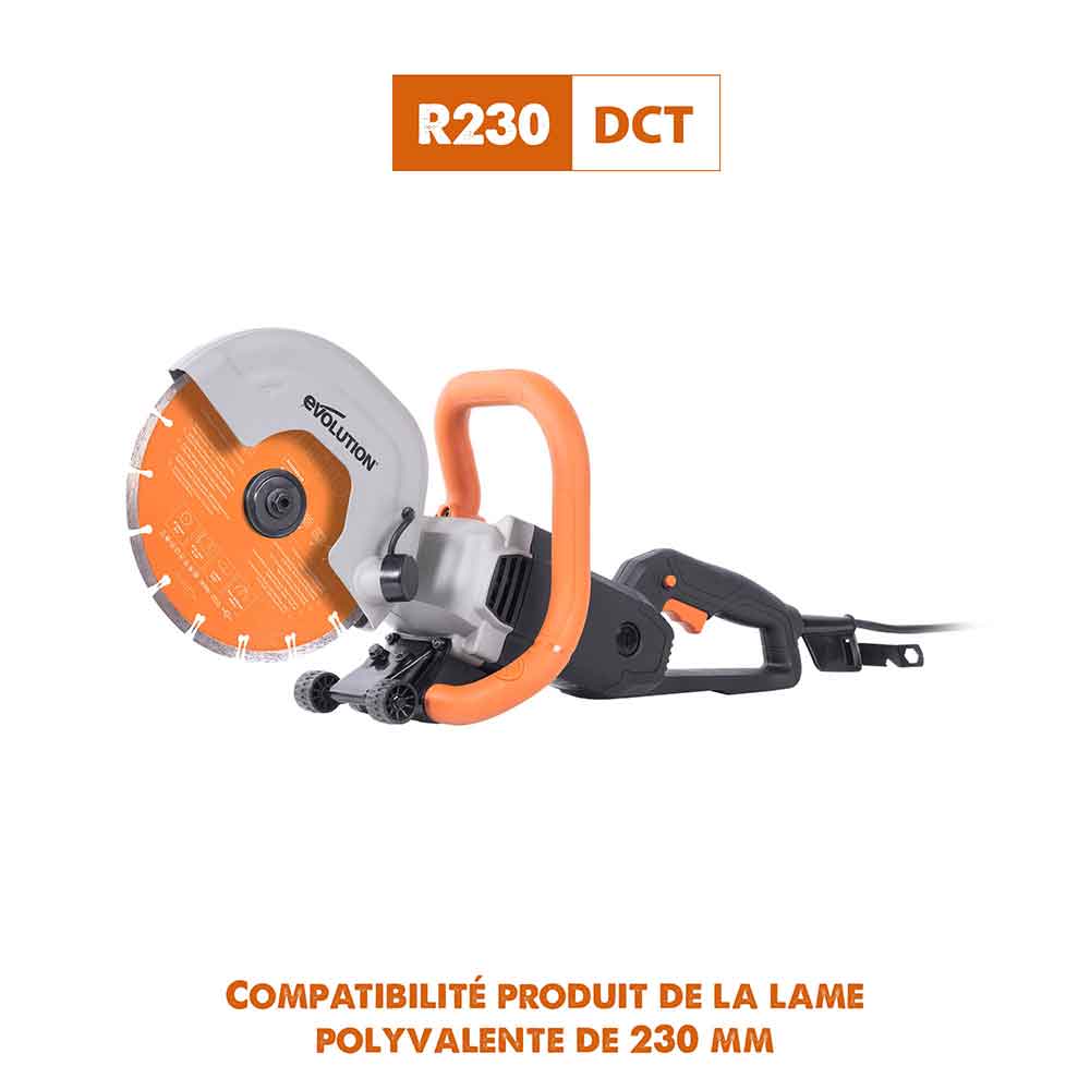 Disque diamant premium segmenté 230mm alésage 22,2mm Evolution pour scie à béton