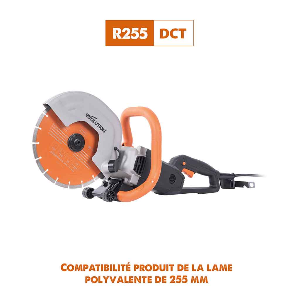 Disque diamant premium segmenté 255mm alésage 22,2mm Evolution pour scie à béton