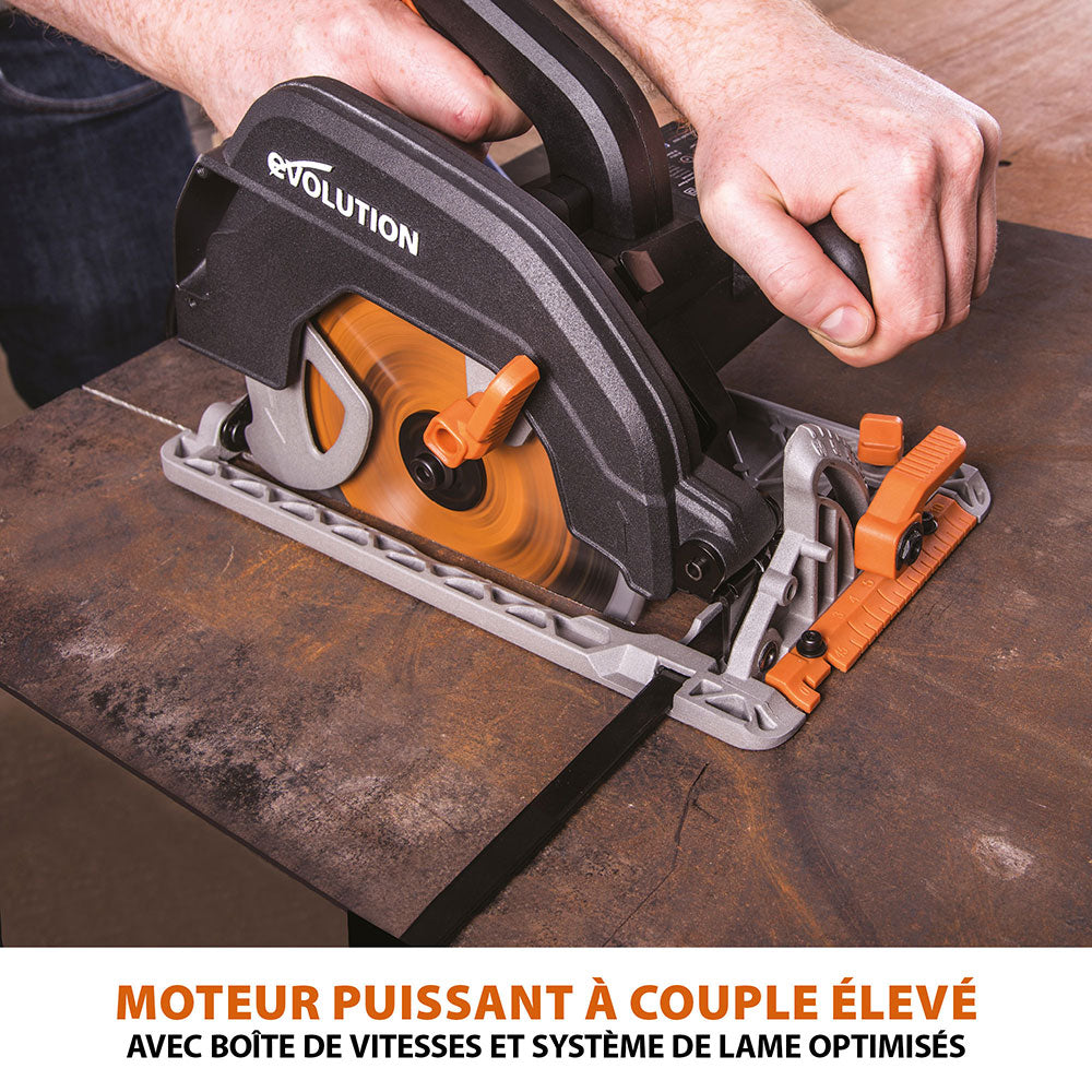 Scie circulaire 185mm Evolution R185CCS avec lame multi-matériaux TCT (GRADE B)