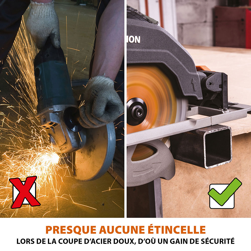 Pack Evolution : Scie circulaire 185mm R185CCSX+ avec lame multi-matériaux TCT et sac de transport + guide de coupe de 2,8m