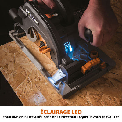 Pack Evolution : Scie circulaire 185mm R185CCSX+ avec lame multi-matériaux TCT et sac de transport + guide de coupe de 2,8m