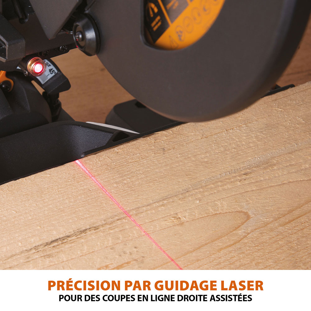 Scie à onglet électrique 210mm Evolution R210SMS+ avec lame multi-matériaux TCT