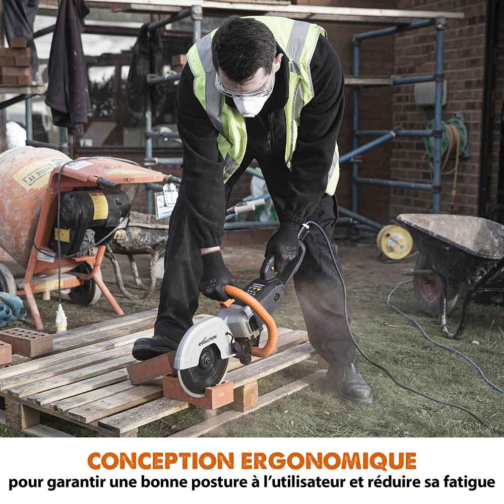 Scie à béton électrique 230mm Evolution R230DCT avec lame diamant