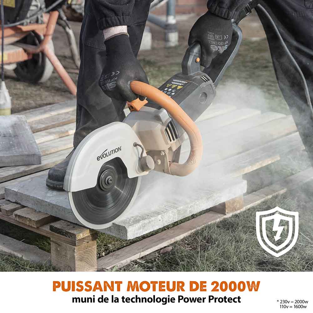 Scie à béton électrique 230mm Evolution R230DCT avec lame diamant