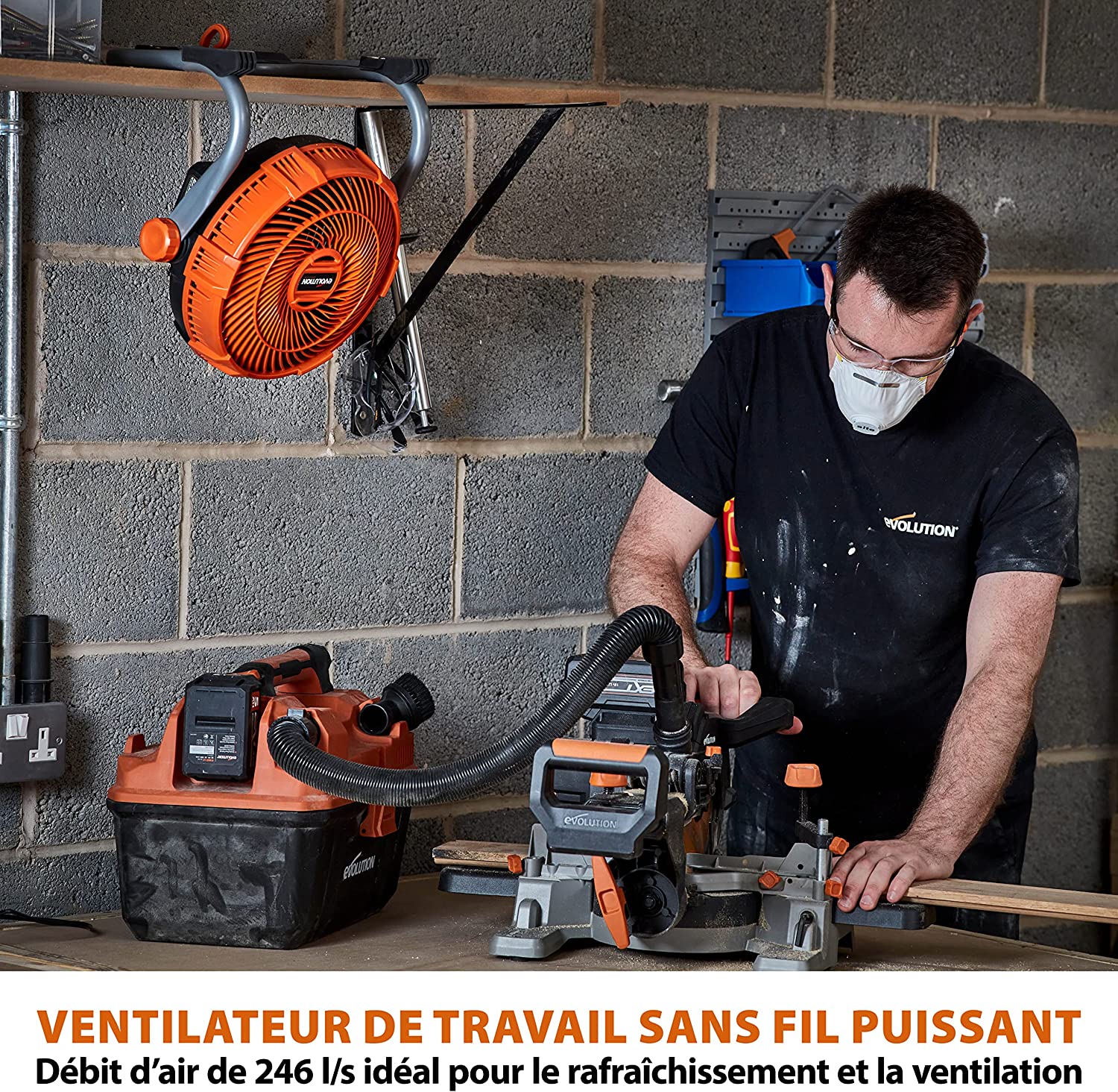 Ventilateur sans fil Evolution R240FAN-Li sans batterie ni chargeur