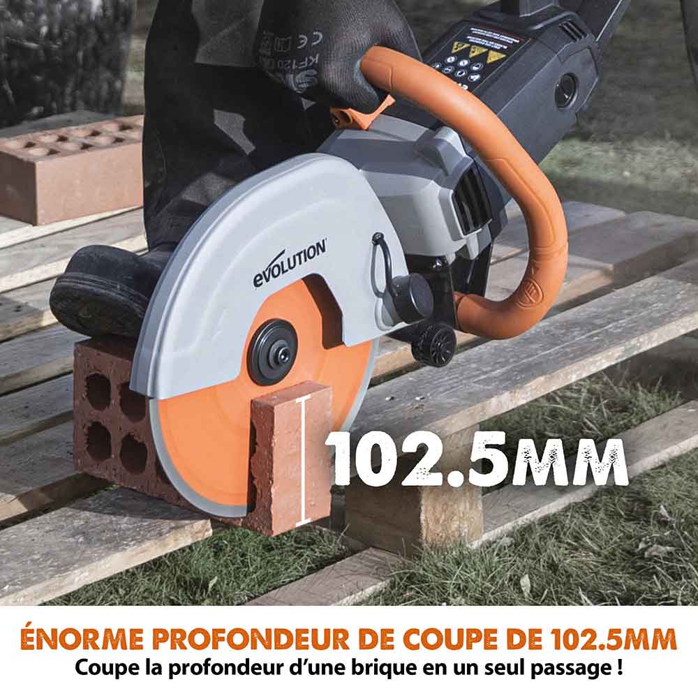 Scie à béton électrique 255mm Evolution R255DCT avec lame diamant premium