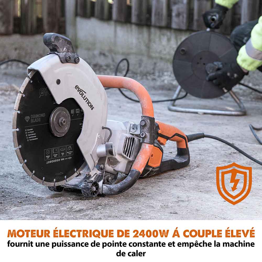 Scie à béton électrique 300mm Evolution R300DCT avec lame diamant