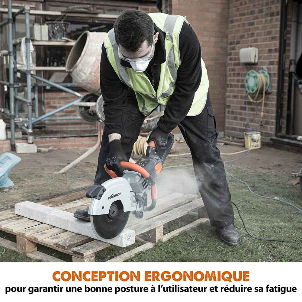 Scie à béton électrique 300mm Evolution R300DCT avec lame diamant