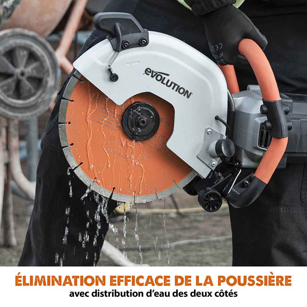 Scie à Béton électrique 3000W - Disqueuse Murale 4300 Tr/min, Profondeur De Coupe 110mm, Pour Béton, Acier, Bois, Avec Lame 12 Pouces - 10
