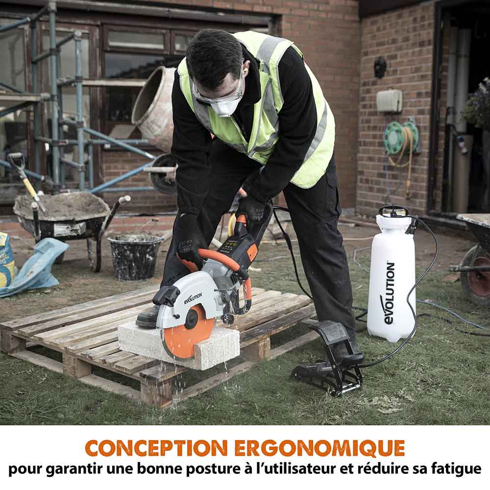 Pack Evolution : Scie à béton électrique 300mm R300DCT+ avec Lame diamant premium + Pompe à eau 15L à pédale