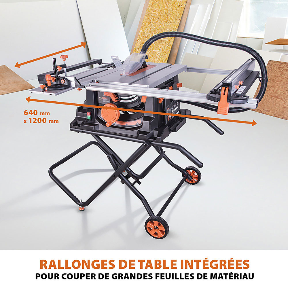 Scie sur table 255mm Evolution RAGE5-S avec Lame multi-matériaux TCT