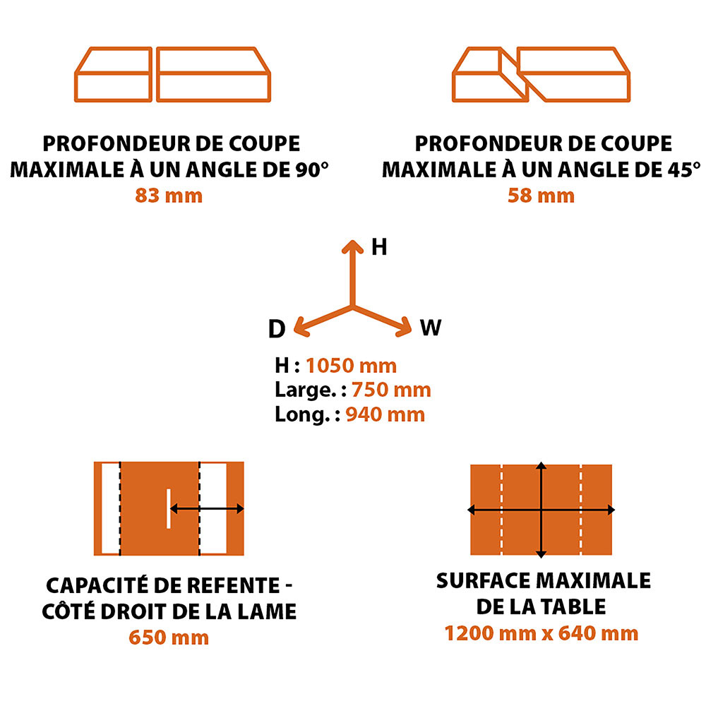 Scie sur table 255mm Evolution RAGE5-S avec Lame multi-matériaux TCT