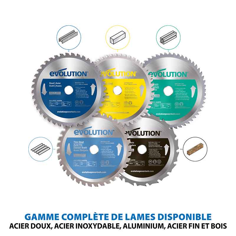 Scie circulaire 185mm Evolution S185CCSL pour la découpe du métal