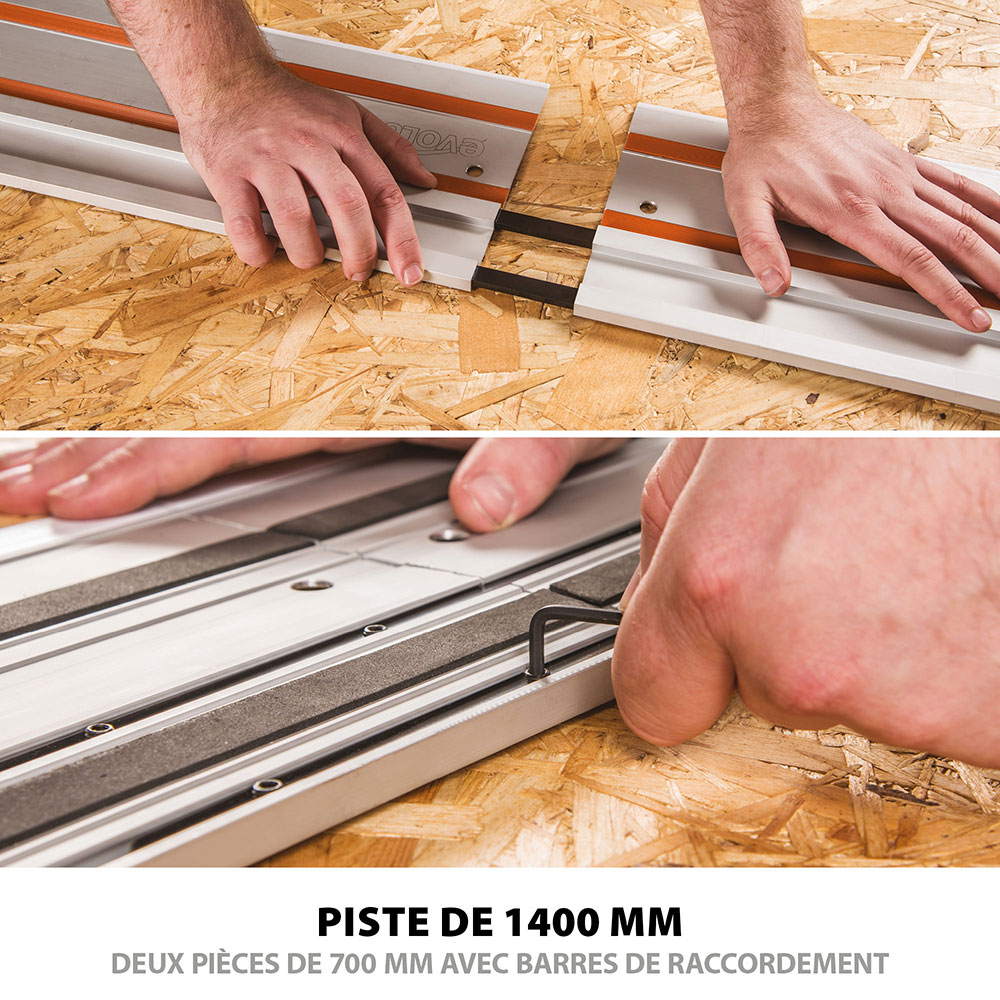 Guide de coupe 1,4m universel Evolution ST1400 pour Scie circulaire G1 (GRADE B)