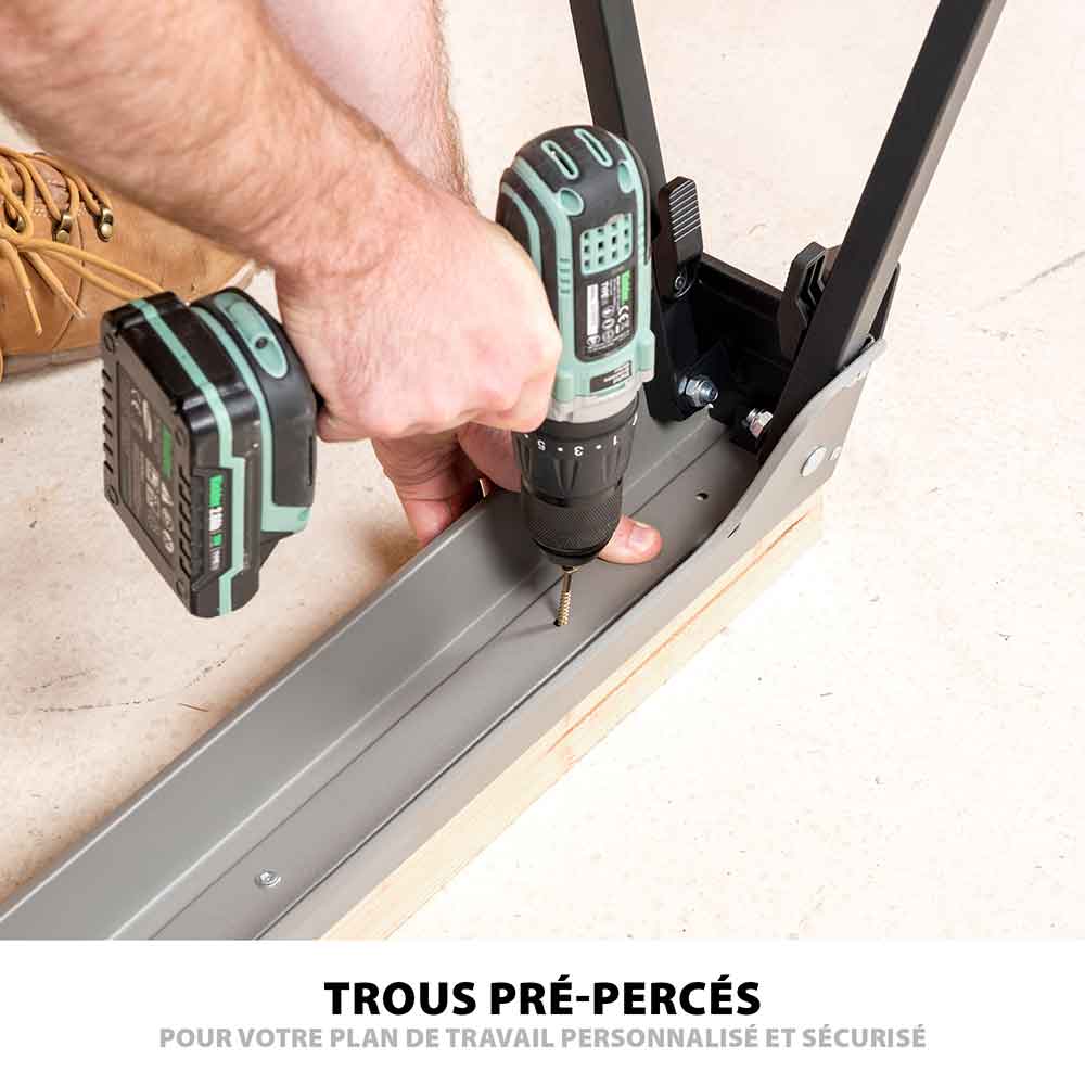 Kit de 2 tréteaux pliables en métal Evolution