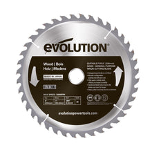 Lame à bois TCT 230mm 40 dents alésage 25.4mm Evolution pour scie circulaire