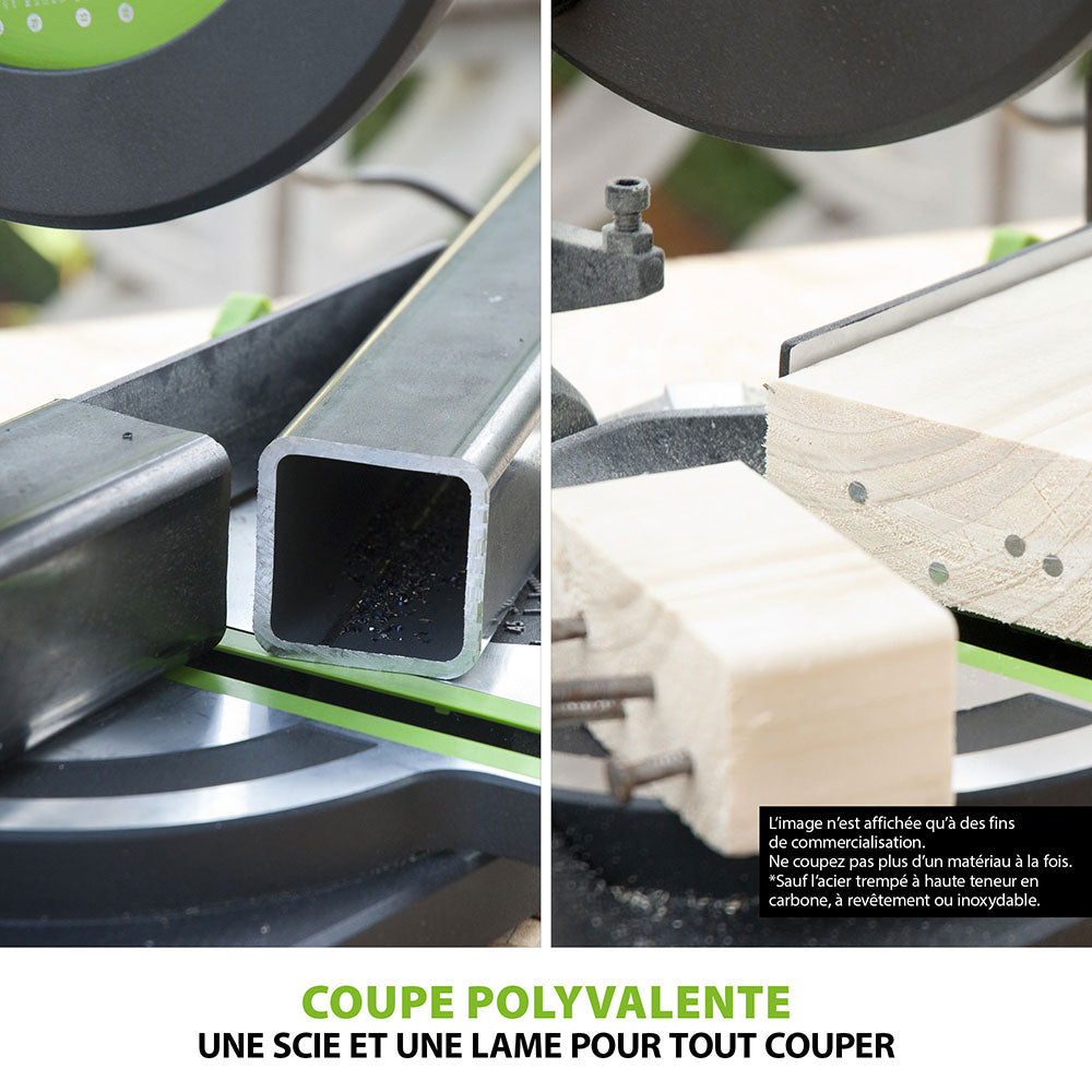 Scie à onglet 210mm Evolution F210CMS avec lame multi-matériaux TCT