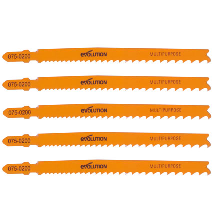 Kit de 5 lames multi-matériaux Evolution pour Scie sauteuse