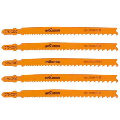 Kit de 5 lames multi-matériaux Evolution pour Scie sauteuse